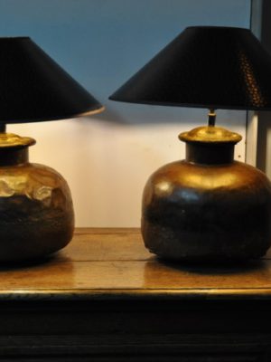 Paar lampen van Indische kruiken LK058, The Barn Antiek