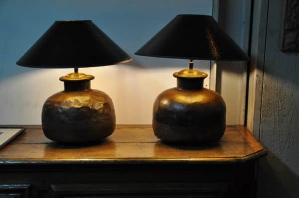 Paar lampen van Indische kruiken LK058, The Barn Antiek